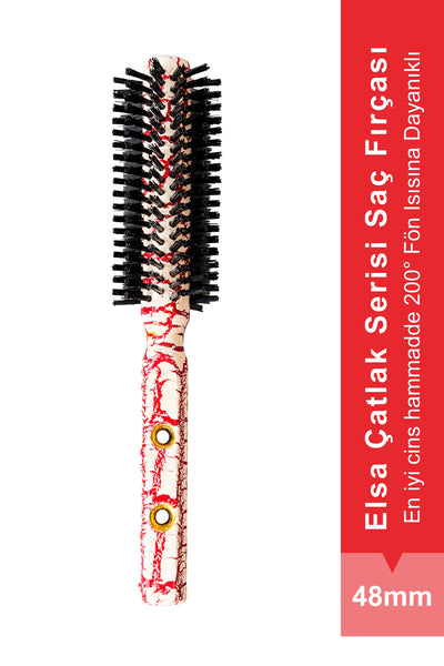 Elsa Professional 60 Çatlak Serisi Fön Fırçası 48 mm Kırmızı