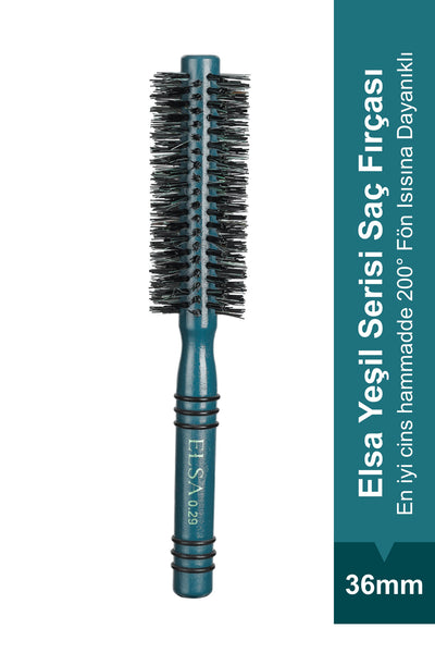 Elsa Professional 0.29 Yeşil Fön Fırçası 36 mm