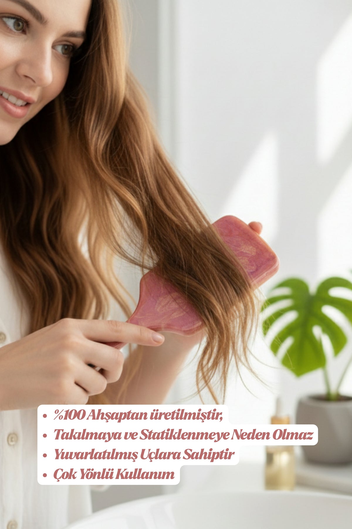Elsa Professional Doğal Ahşap Saplı Sanatsal Tasarım Saç Fırçası - 2. görsel - Elsa Saç Fırçaları