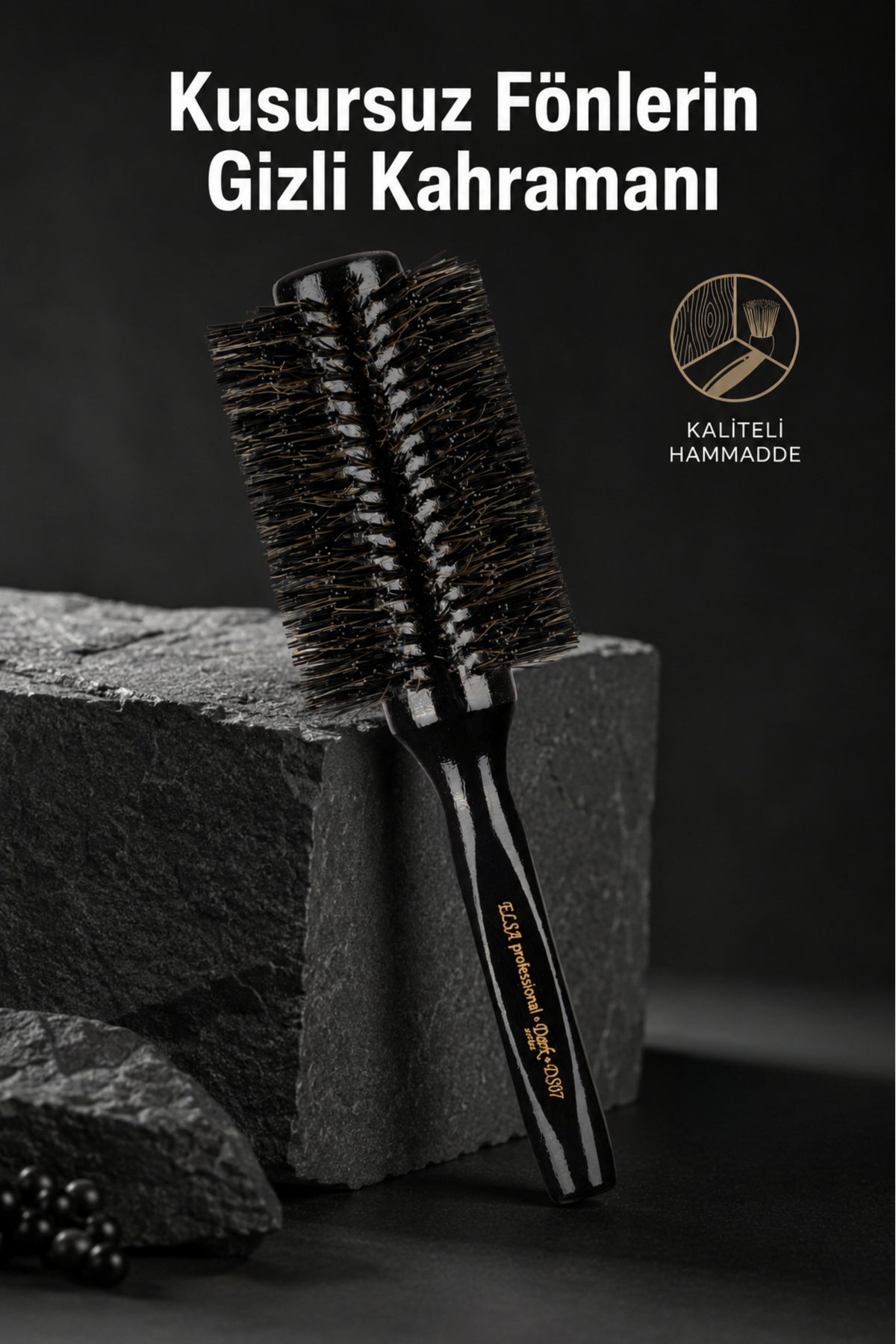 Elsa Professional DS07 Dark Serisi Fön Fırçası 71 mm - 3. görsel - Elsa Saç Fırçaları