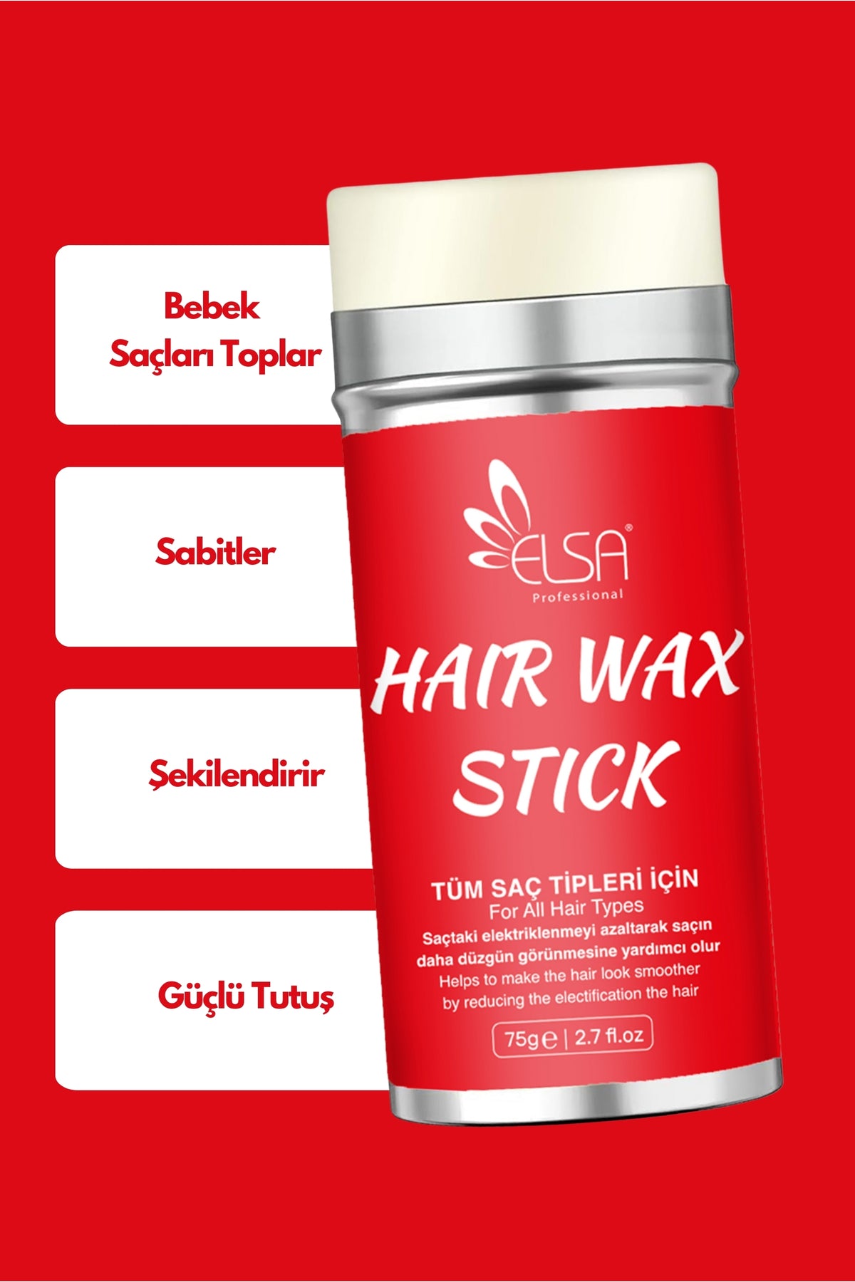 Elsa Professional Hair Wax Stick 75gr - 3. görsel - Elsa Saç Fırçaları