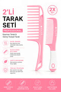 Professional 1058 Kaymaz Tarak & 0345 Geniş Yüzeyli Tarak 2’li Set – Kolay Tarama