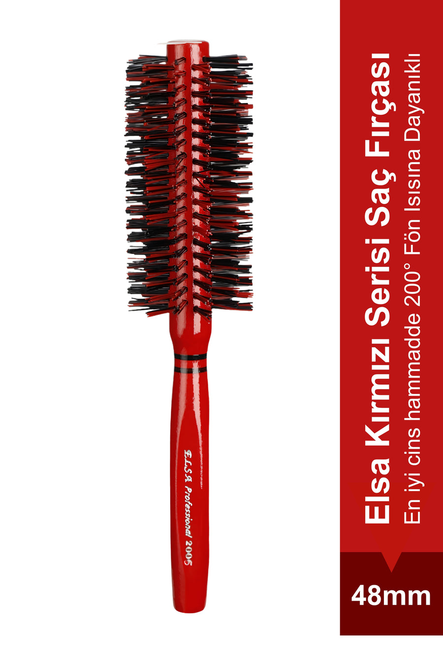 Elsa Professional 2005 Kırmızı 48 mm yuvarlak fön fırçası