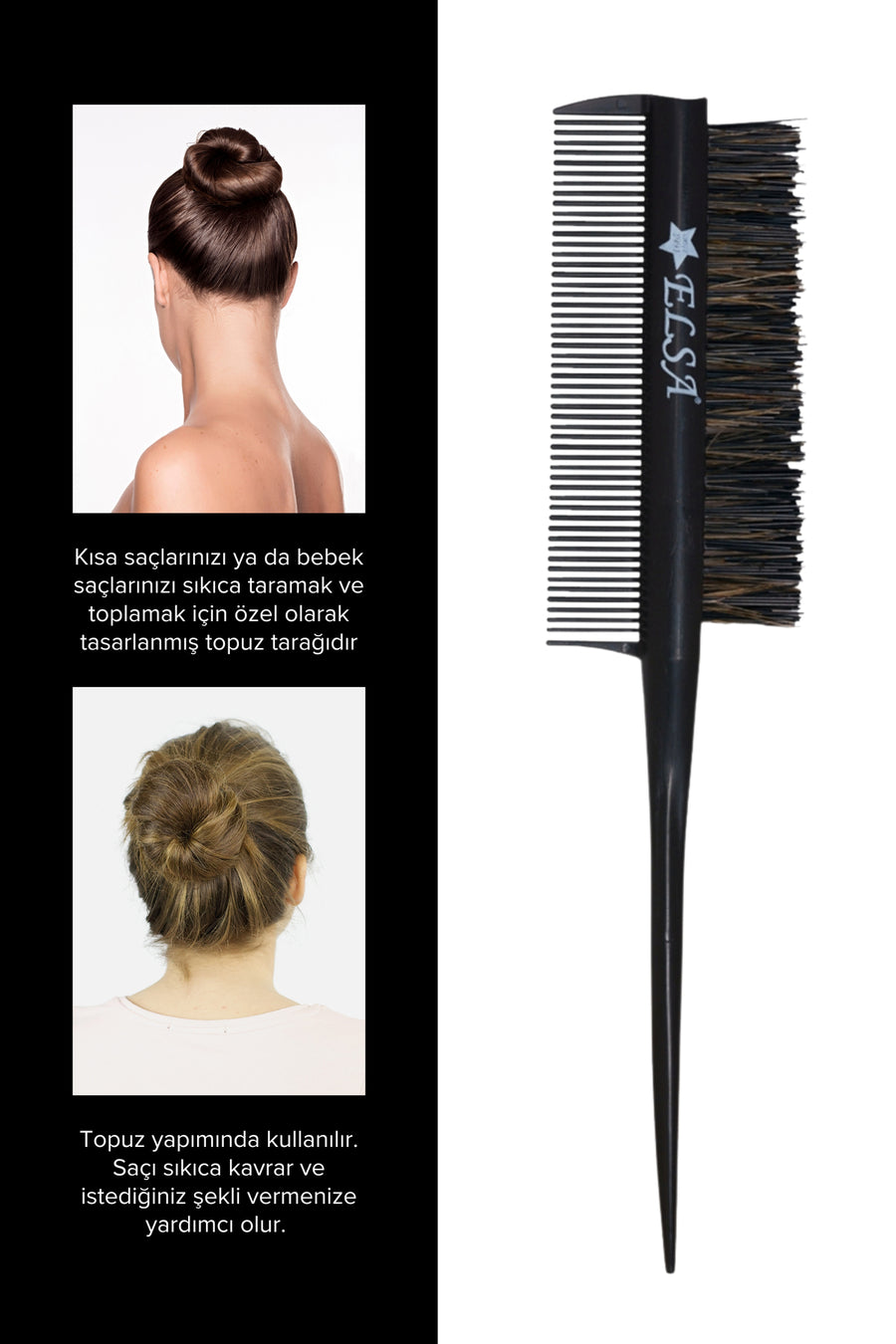 Professional 0.34 Lilac 3-in-1 Bun Brush