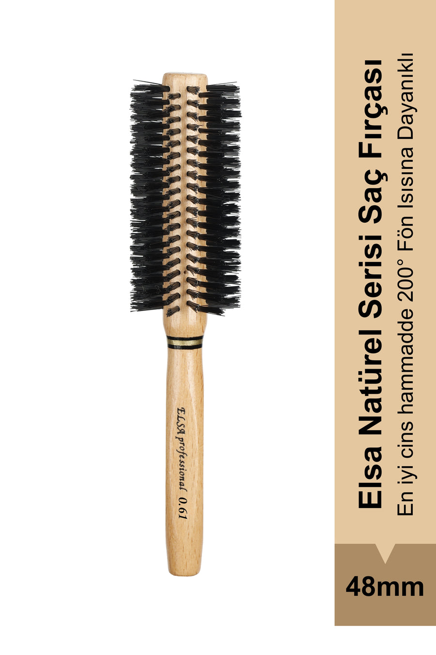 Elsa Professional 0.61 Natürel 48 mm yuvarlak fön fırçası