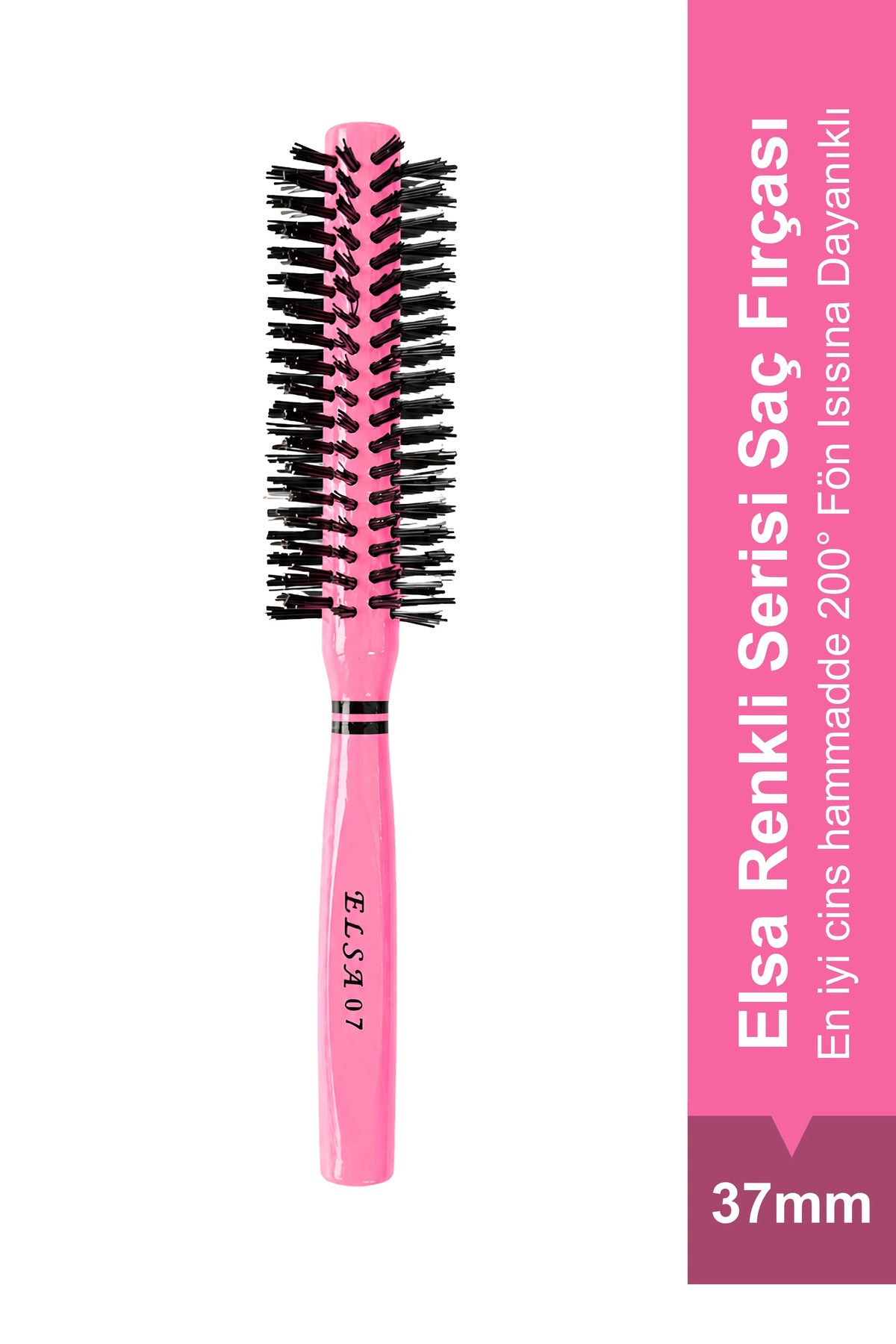 Elsa Professional 07 pembe fön fırçası 37 mm ve 200°C ürün görünümü