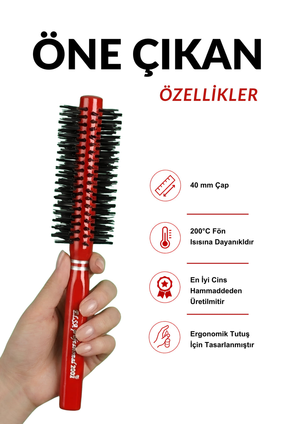 Elsa Professional 2002 Kırmızı fön fırçası özellikleri