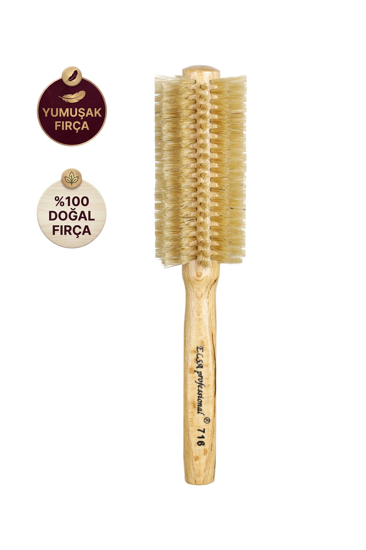 Elsa Professional 716 Natürel doğal kıllı fön fırçası 48 mm ürün görünümü