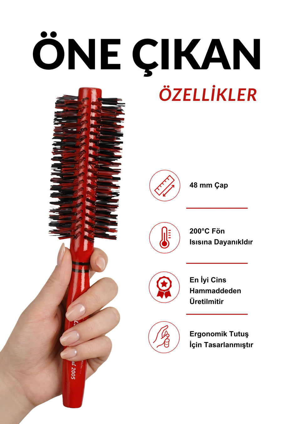 Elsa Professional 2005 Kırmızı fön fırçası özellikleri