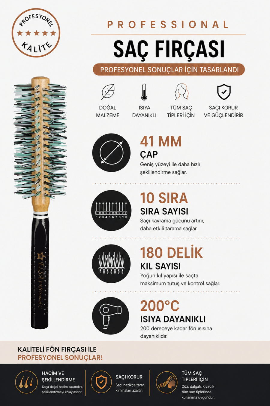Professional 1929 3-Piece Hairbrush Set