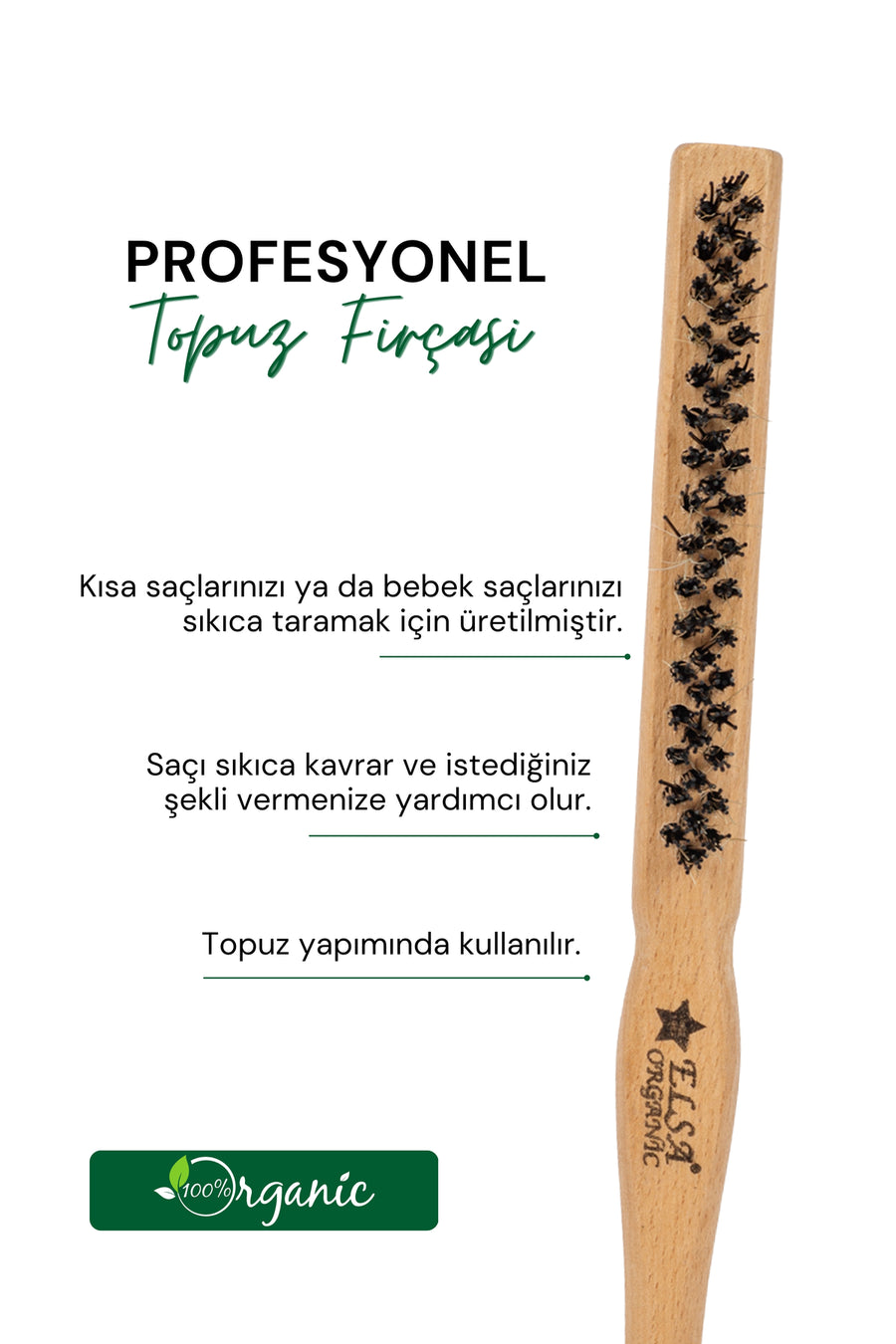Professional Hair Wax Stick 75g - Hair Fixer and Organic Bun Brush Sleek Bun 2-Piece Set