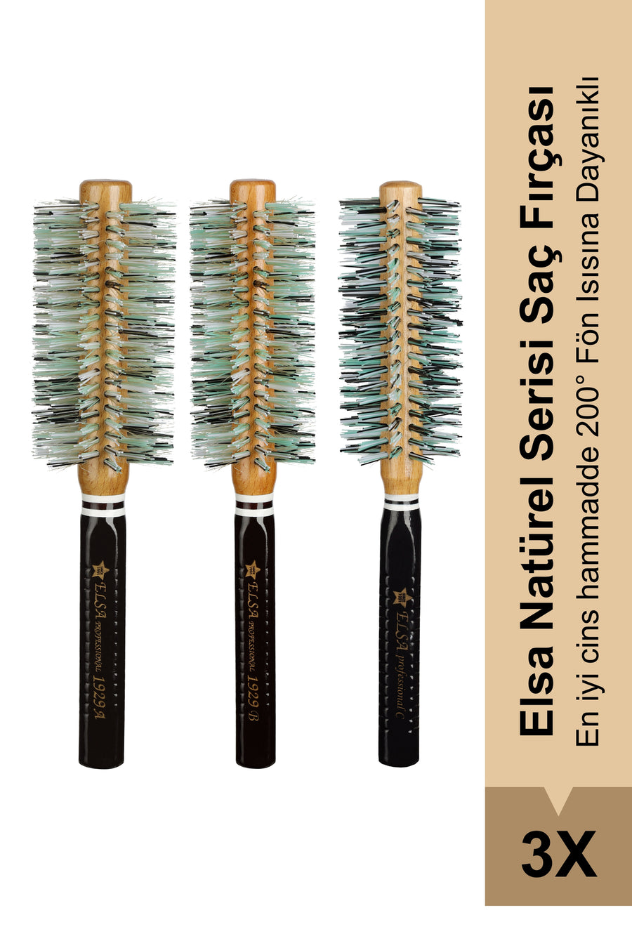 Professional 1929 3-Piece Hairbrush Set