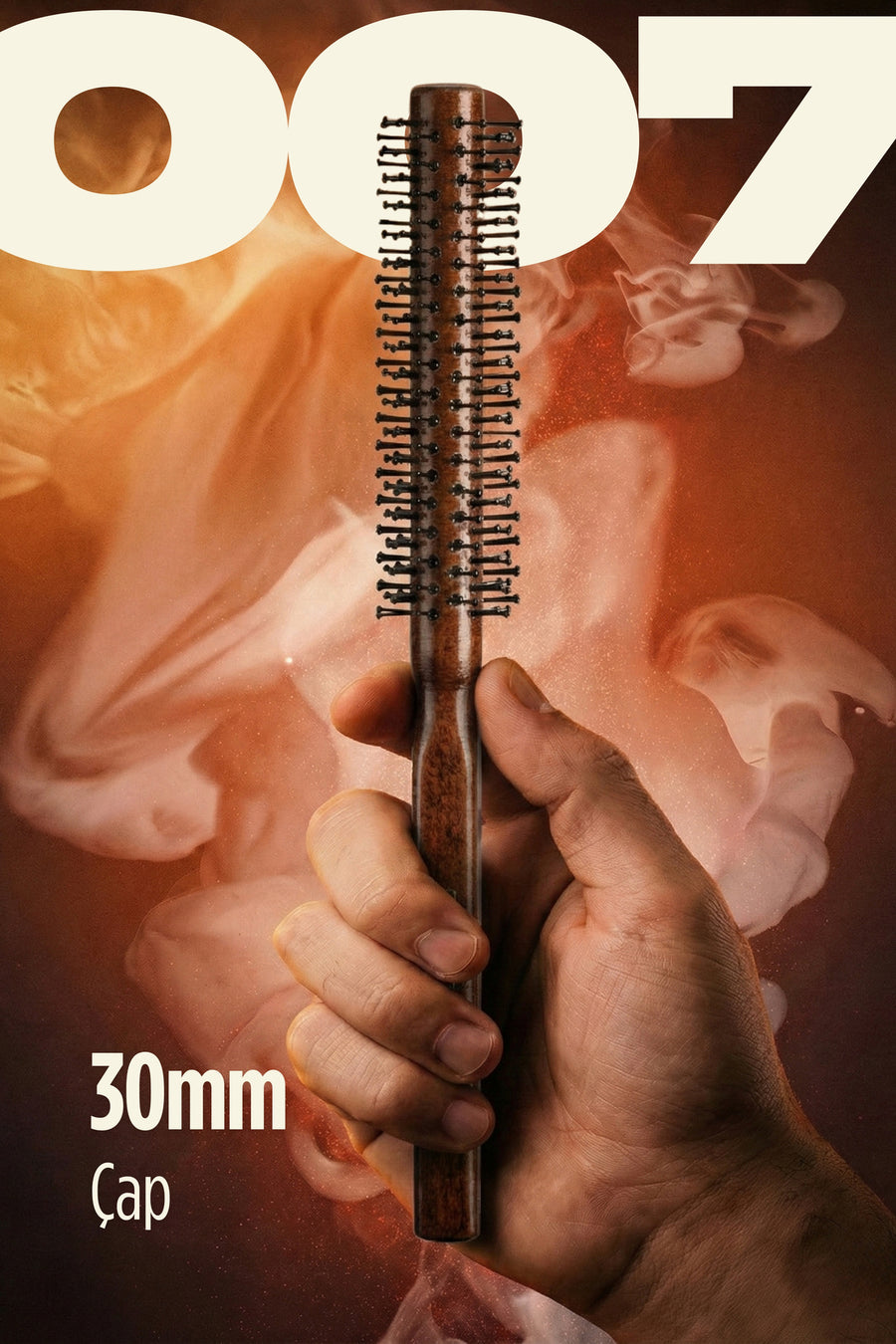 Elsa Professional 007 ince erkek fön fırçası 30 mm elde tutuş ve ürün görünümü
