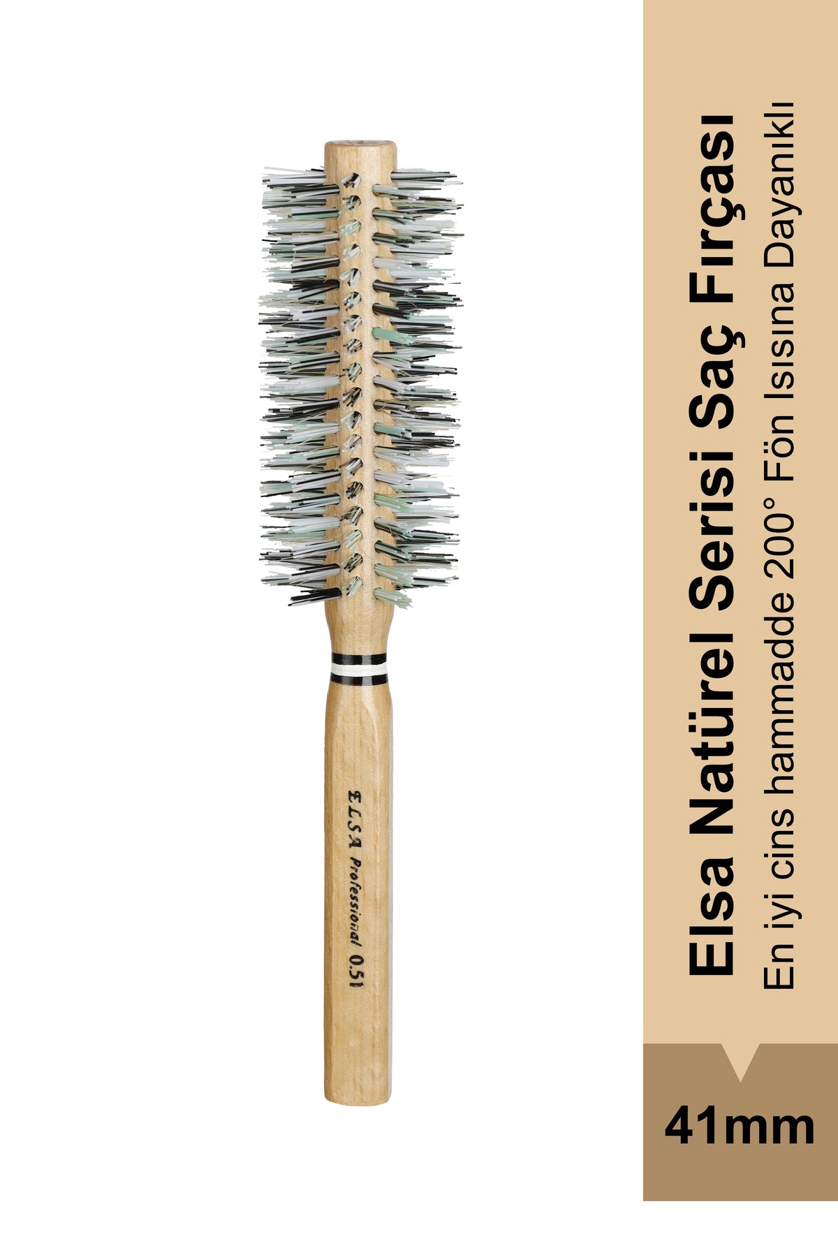 Elsa Professional 0.51 Natürel 41 mm yuvarlak fön fırçası