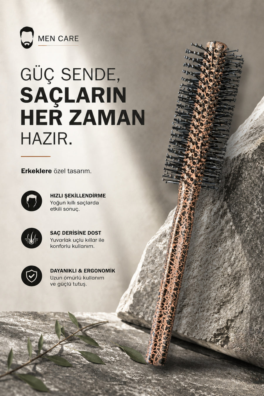 Elsa Professional 0.58 Kobra Erkek fön fırçası hızlı şekillendirme ve ergonomik tutuş özellikleri