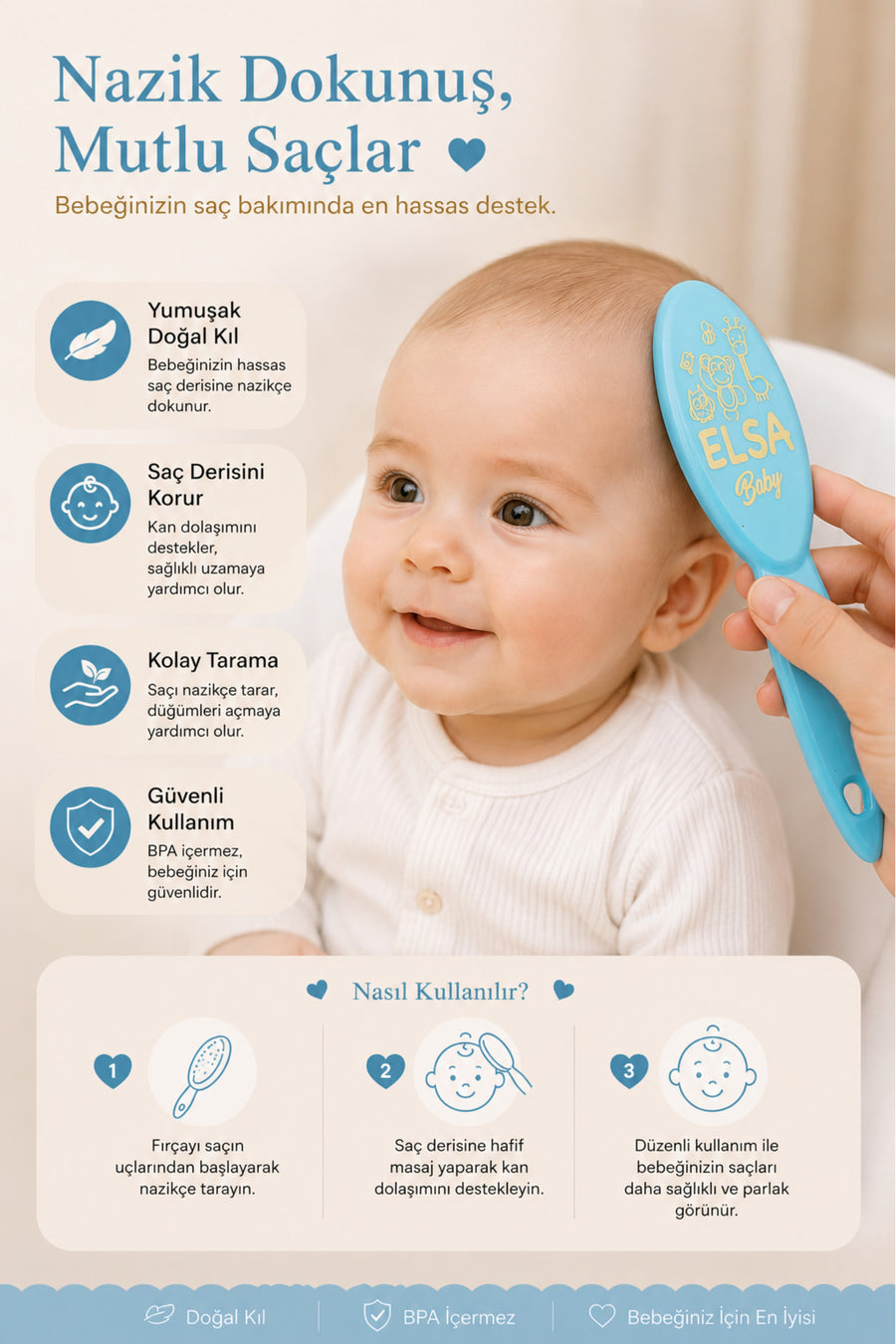 Professional Blue Baby Brush