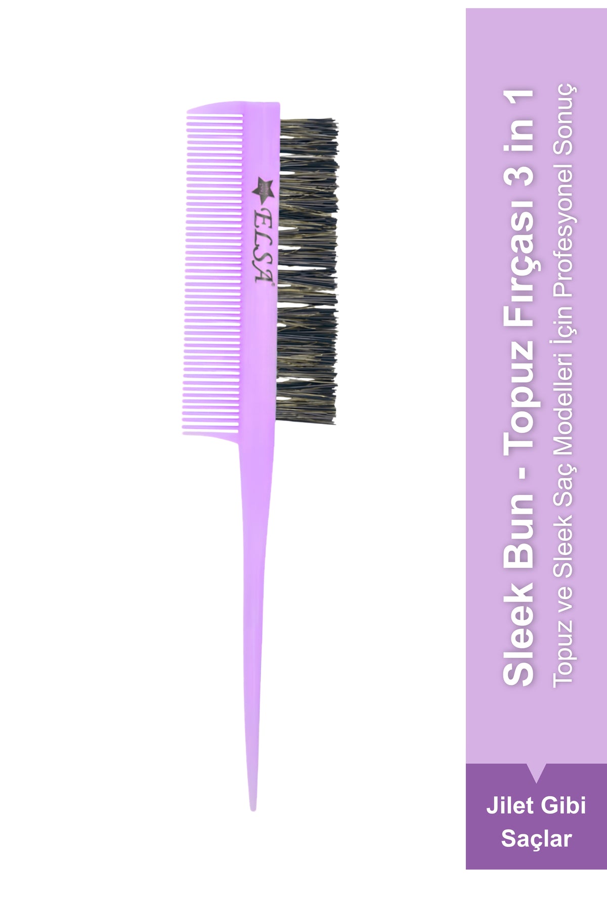 Professional 0.34 Lilac 3-in-1 Bun Brush