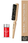 Professional Hair Wax Stick 75gr - Saç Sabitleyici ve 131 Organik Topuz Fırçası Sleek Bun 2'li Set