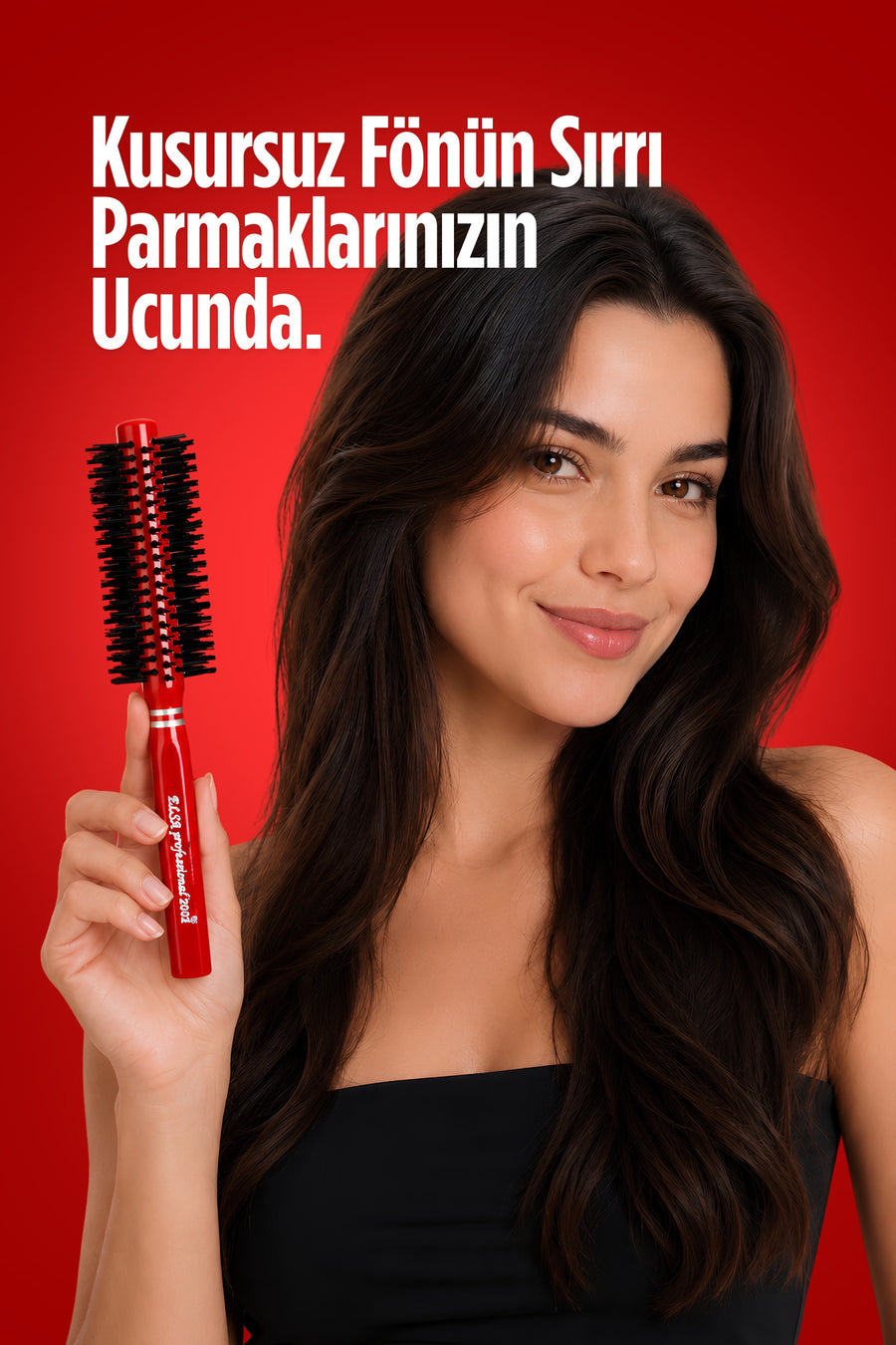 Elsa Professional 2002 Kırmızı fön fırçası kullanım görseli