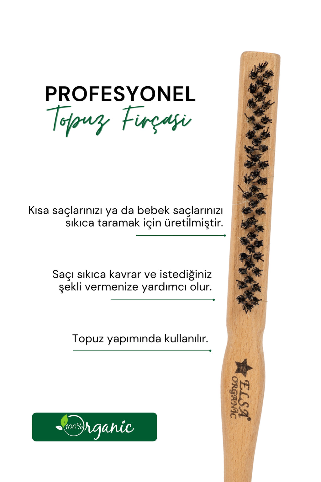 Professional 0,33 Organik Topuz Fırçası Sleek Bun