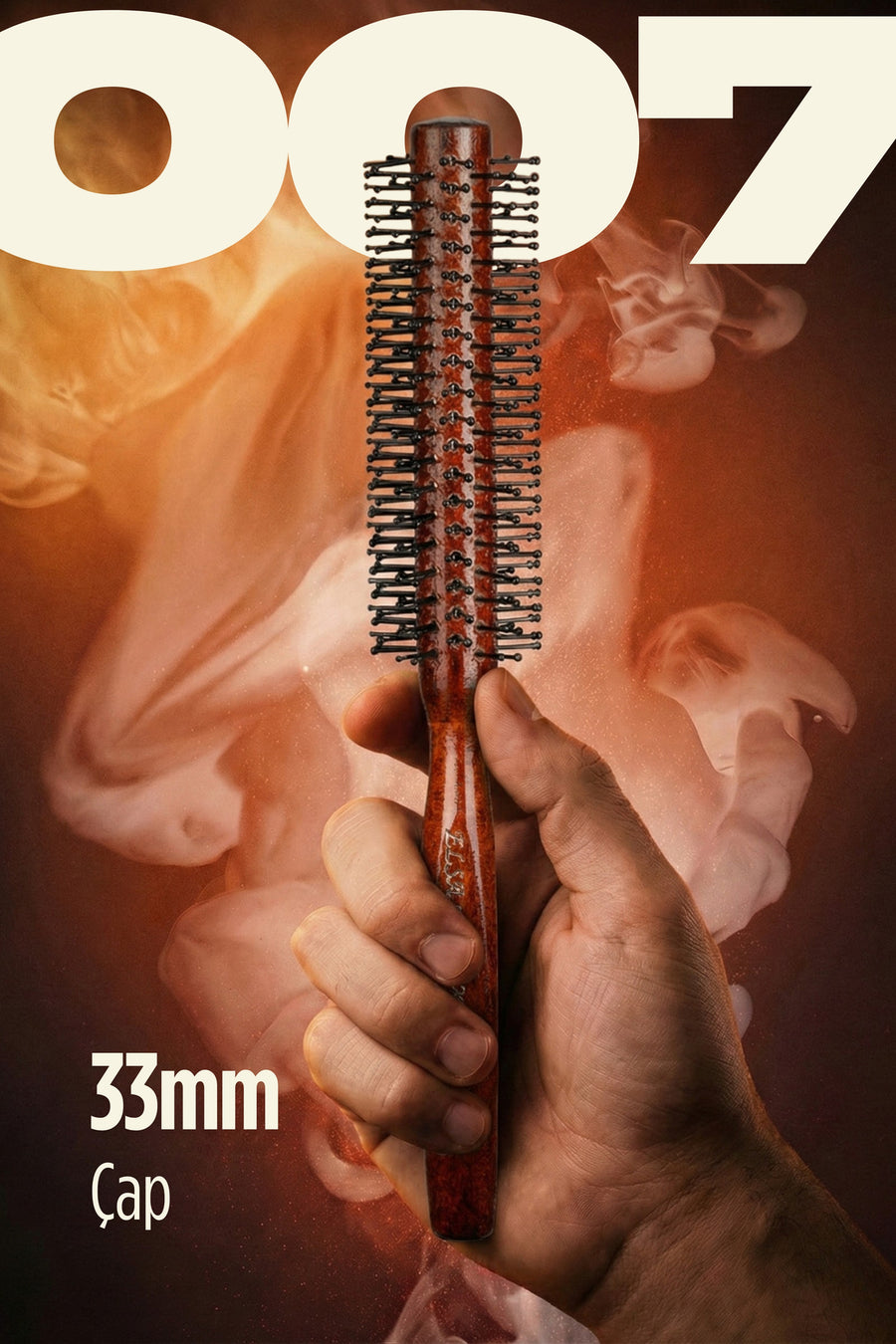 Elsa Professional 007 33 mm erkek fön fırçası elde görünüm