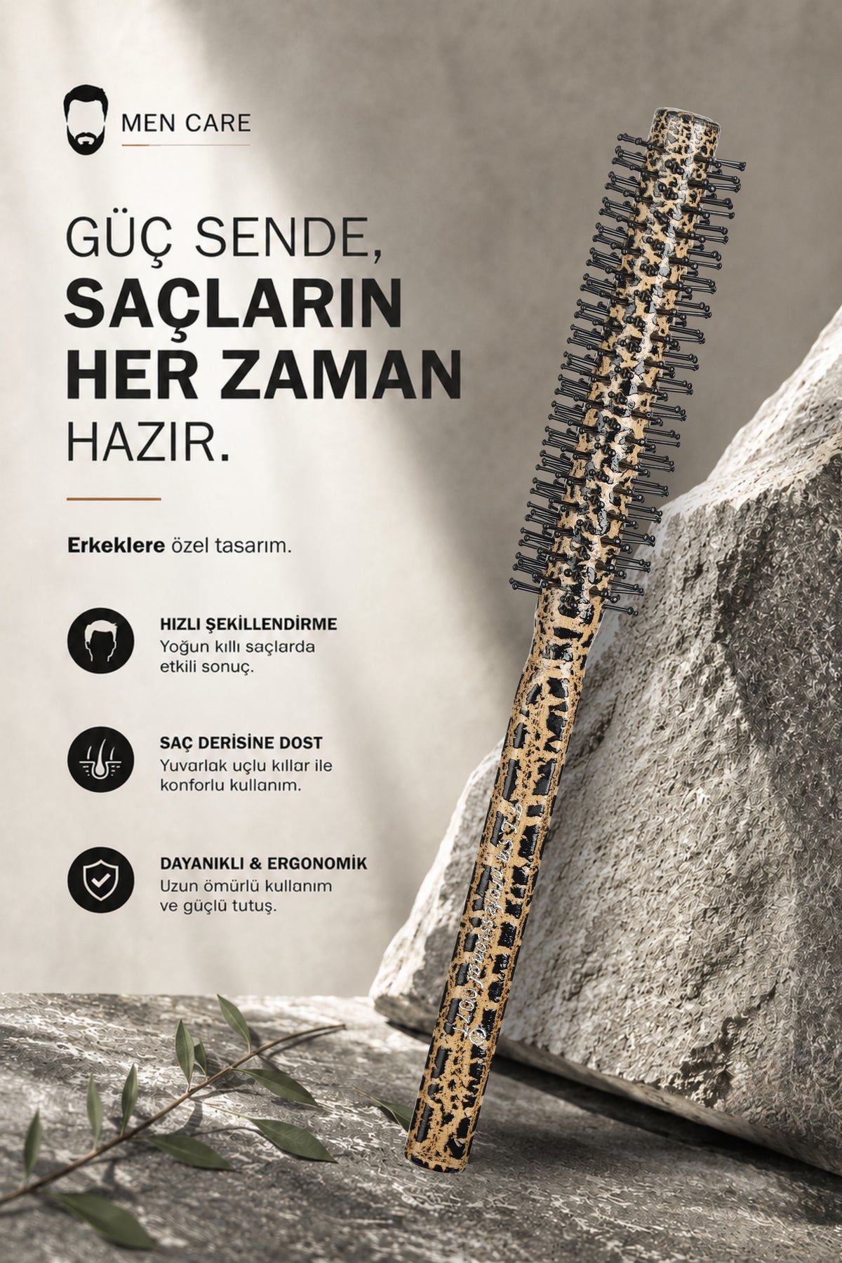 Professional 4'lü Kobra Erkek Saç Fırçası Seti