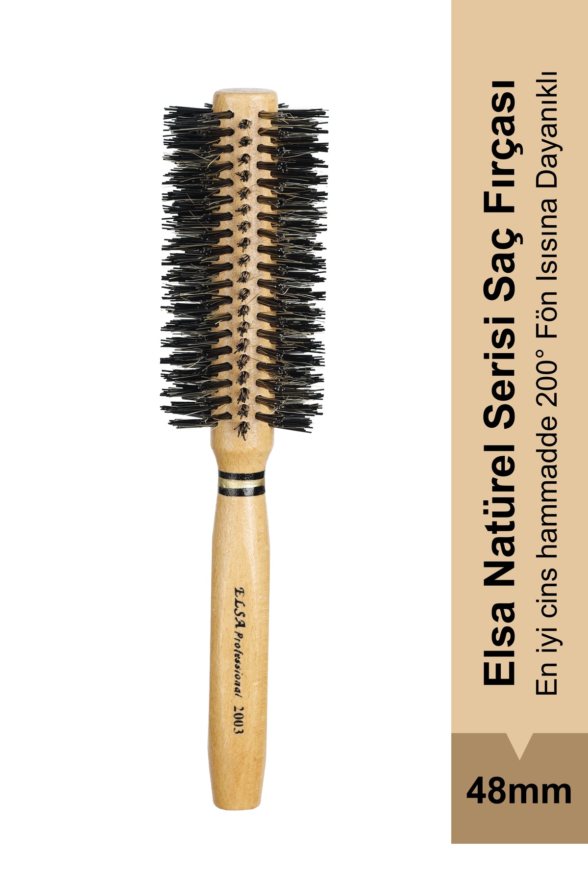 Elsa Professional 2003 Natürel Kırçıllı 48 mm fön fırçası
