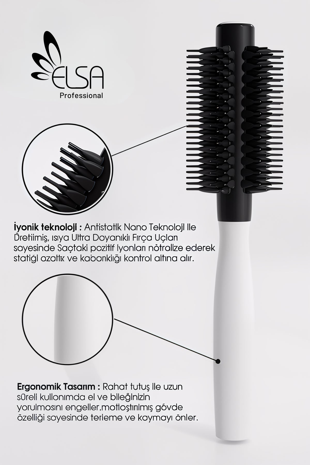 Professional Heat Resistant Blow Dry Brush Isıya Dayanıklı Fön Fırçası