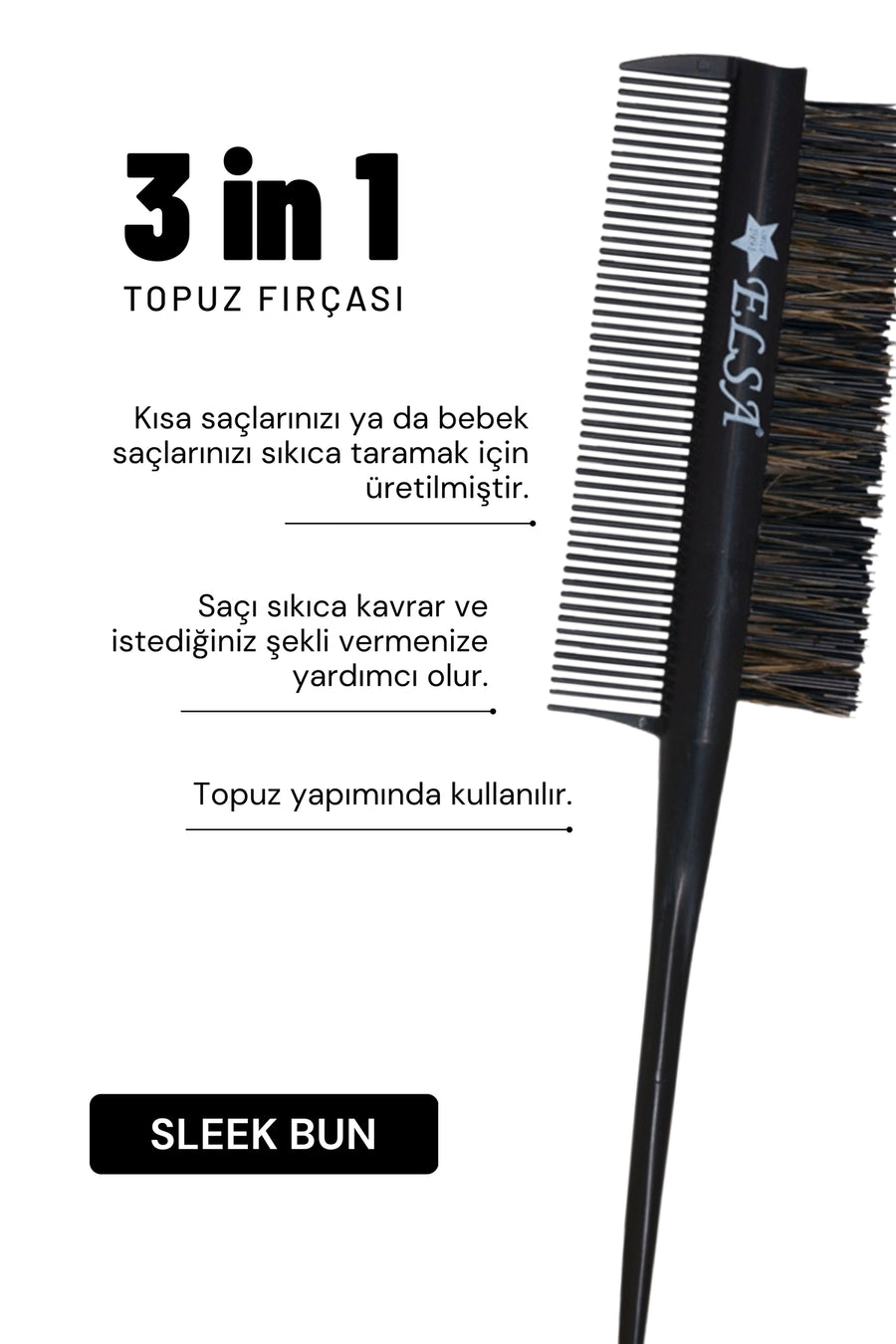 Professional 0.34 Lilac 3-in-1 Bun Brush