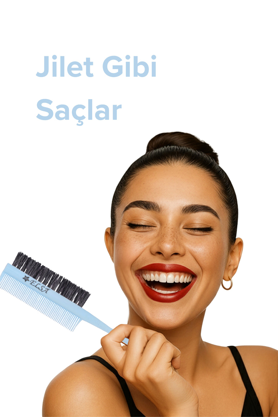Hair Wax Stick 75 gr and Blue 3-in-1 Bun Brush