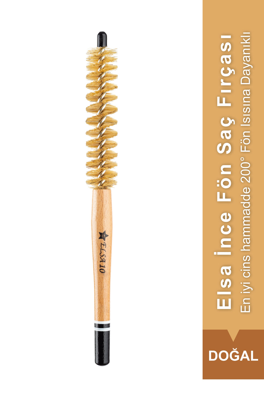 Elsa Professional 10 İnce doğal kıllı fön fırçası 200°C ürün görünümü