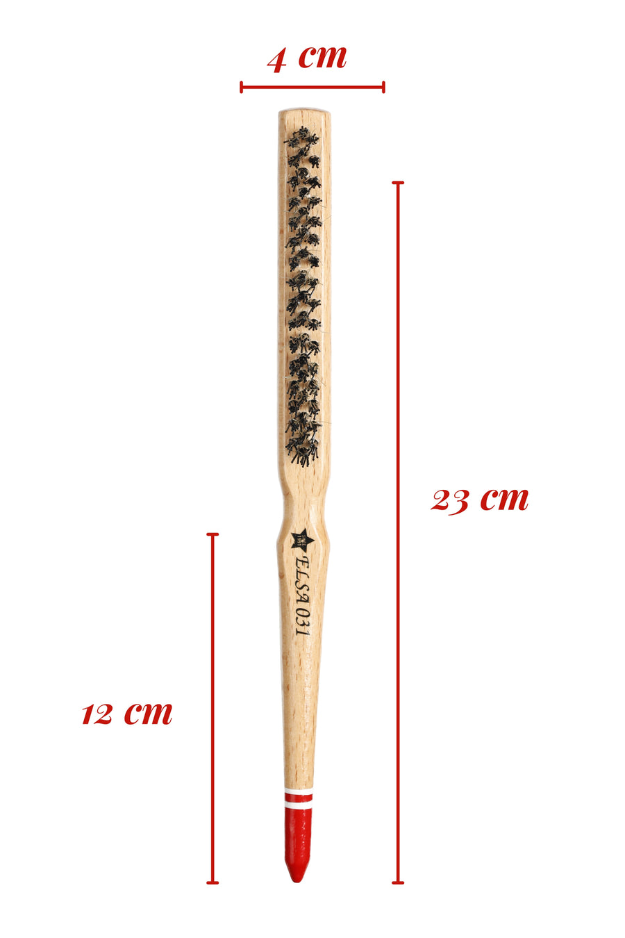 Elsa Professional 0.31T topuz fırçası 23 cm uzunluk ve 4 cm başlık ölçüleri