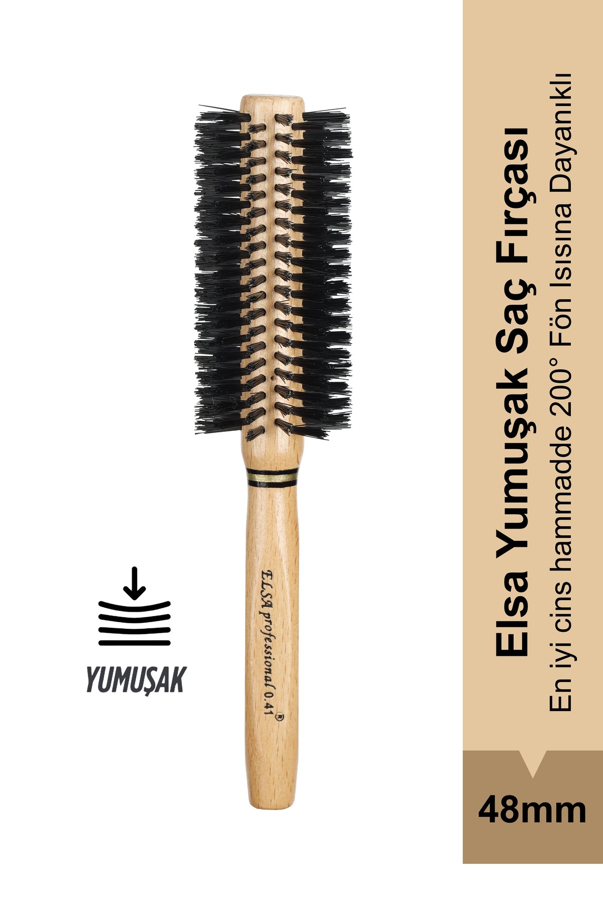 Elsa Professional 0.41 Natürel Yumuşak Saç Fırçası - Elsa Saç Fırçaları
