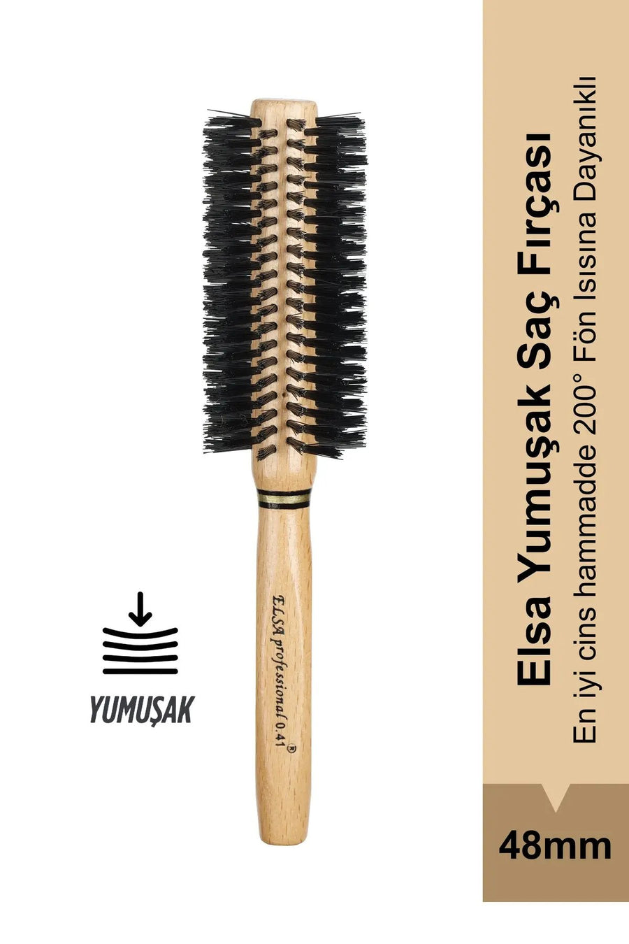 Elsa Professional 0.41 Natürel yumuşak 48 mm fön fırçası