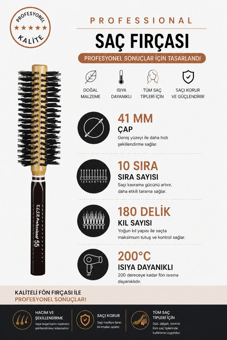 41 mm fırçanın 10 sıra ve 180 kıl teknik özellikleri