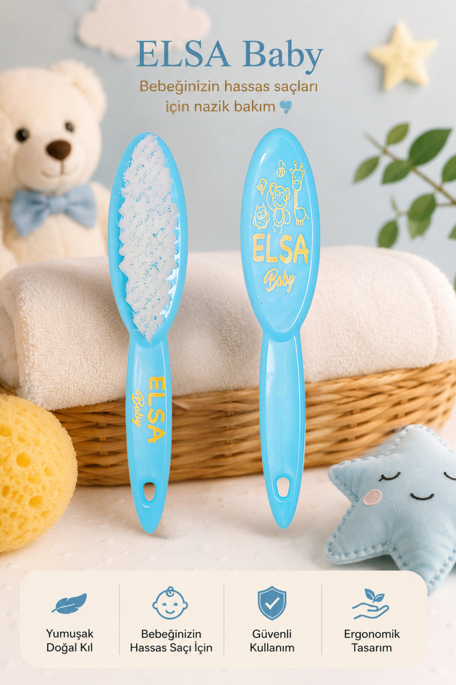 Professional Blue Baby Brush