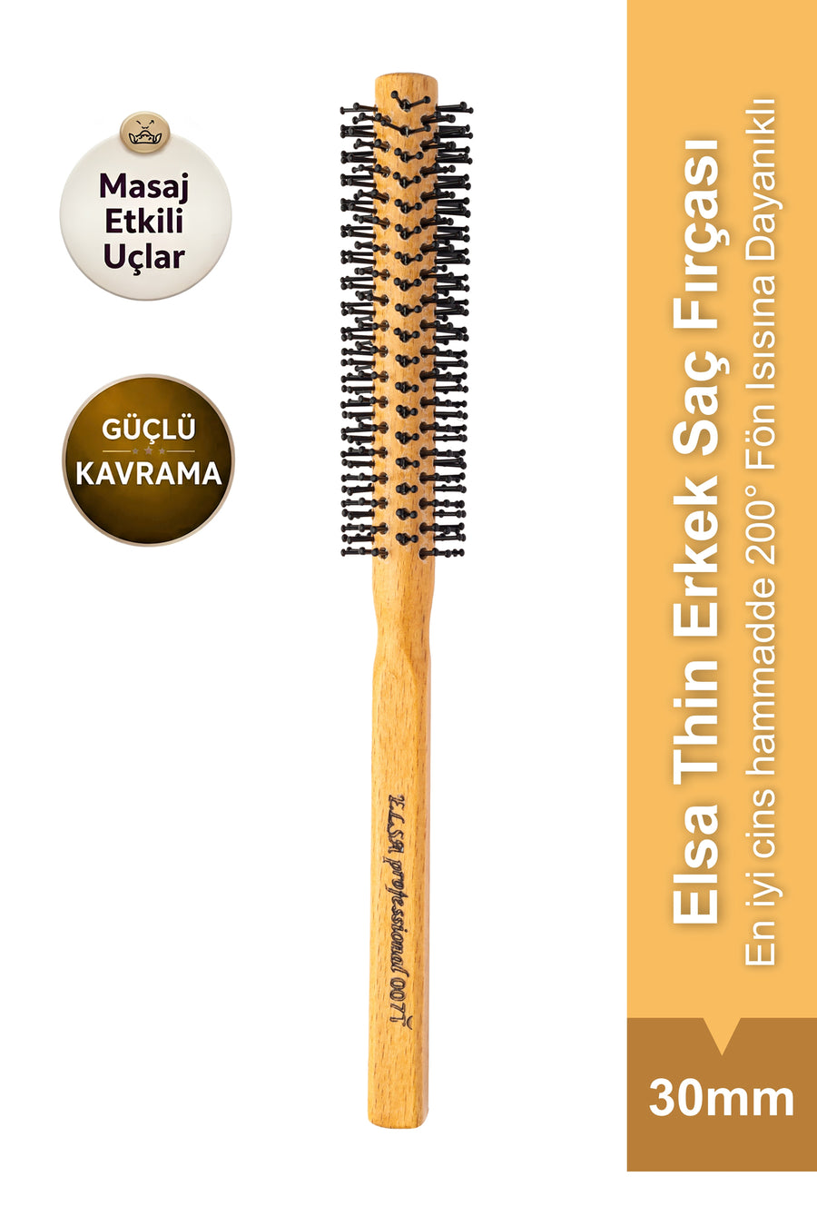 Professional 007 Fine Natural Men's Hair Brush