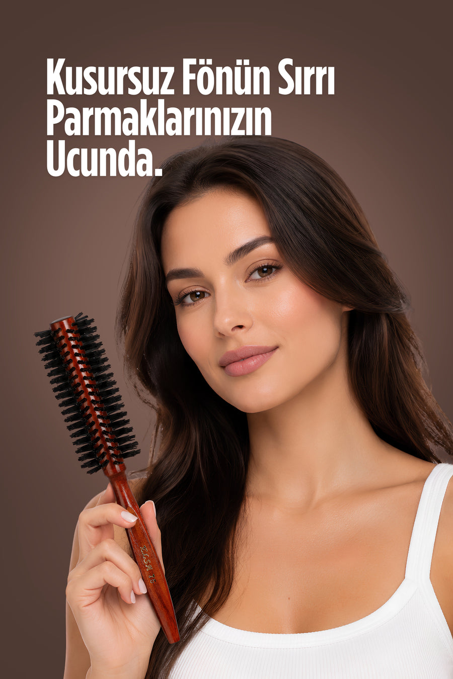 Elsa Professional 75 Maun 37 mm yuvarlak fön fırçası kullanım görünümü