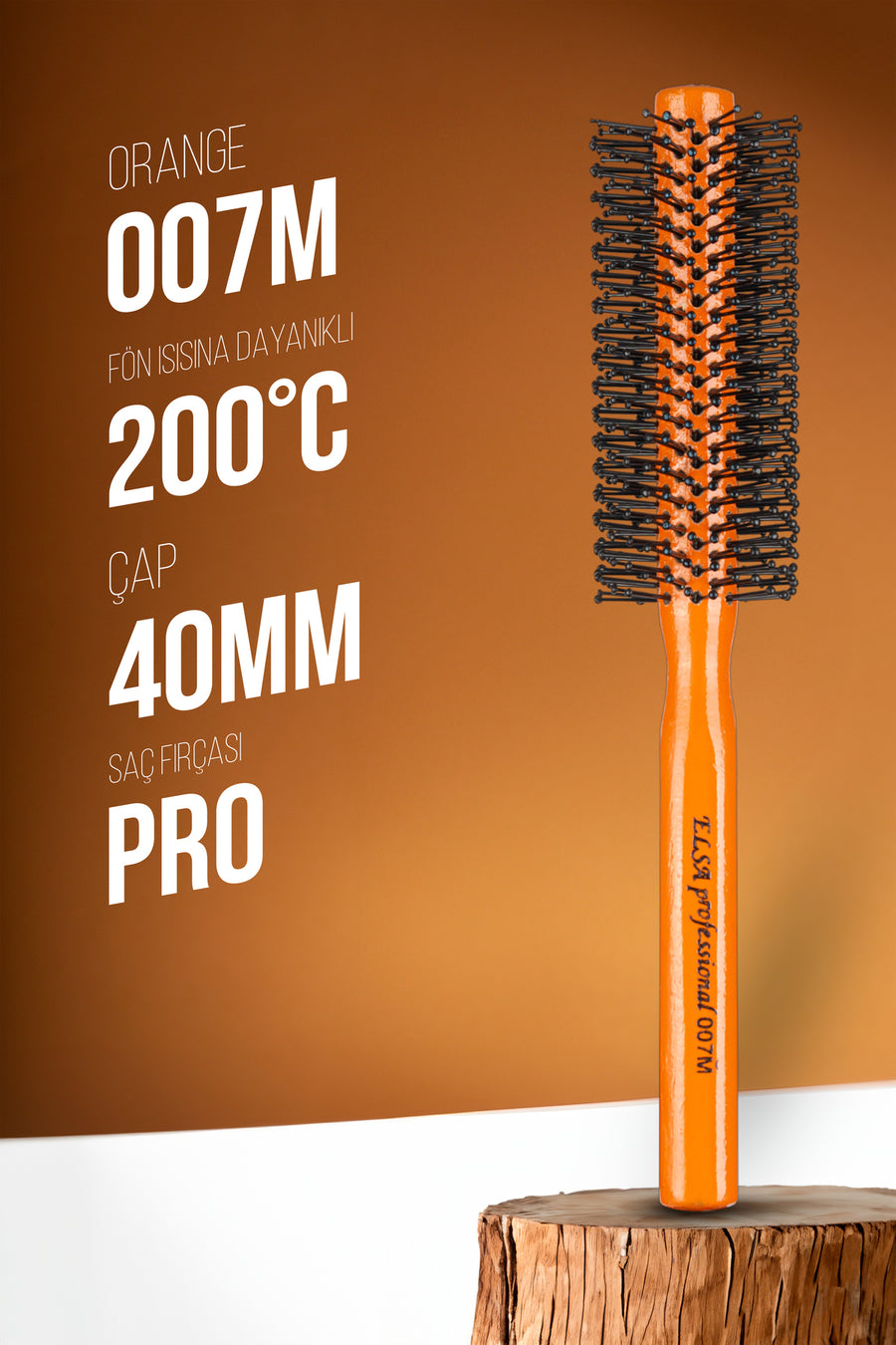 Professional 007M Orange Men's Hair Brush