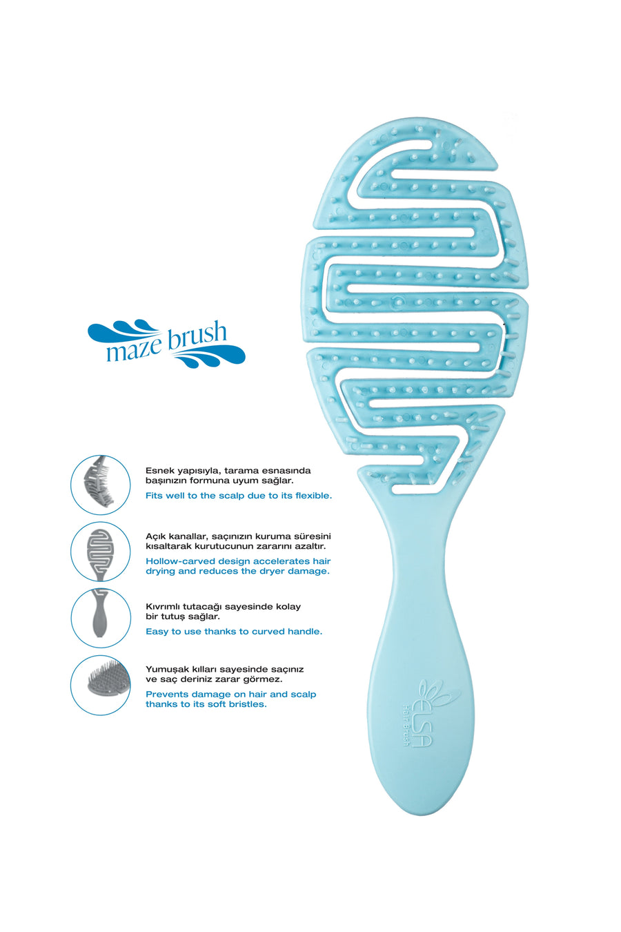 Professional Maze and 007 Large Hair Brush (Three-Dimensional Brush)