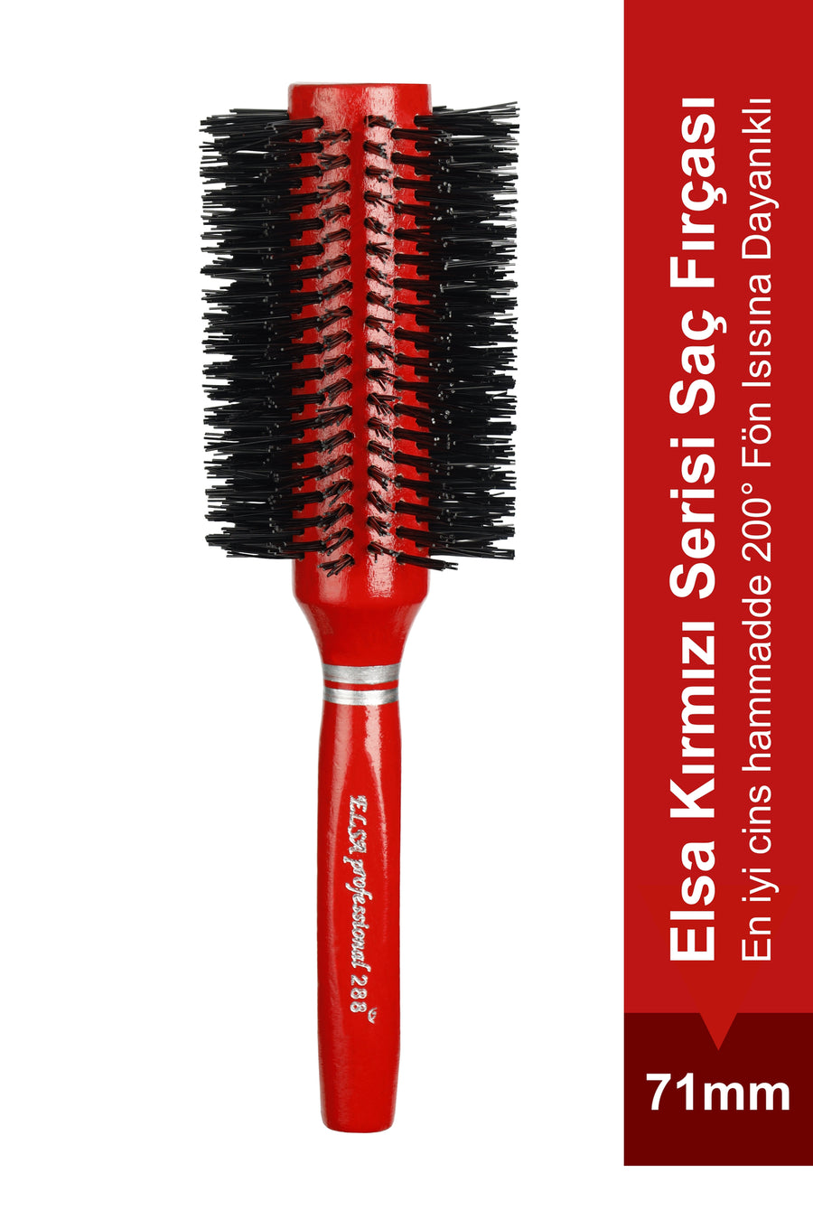 Elsa Professional 288 Kırmızı 71 mm yuvarlak fön fırçası