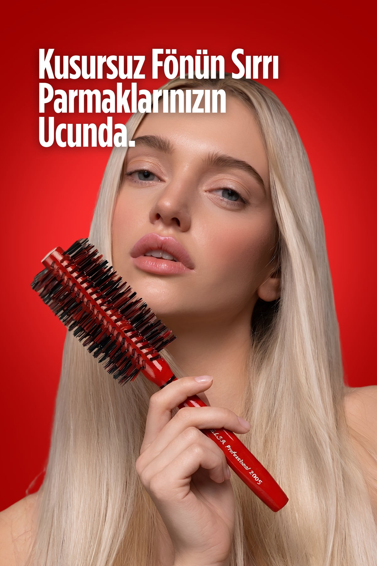 Professional 2005 Kırmızı Saç Fırçası - Elsa Saç Fırçaları