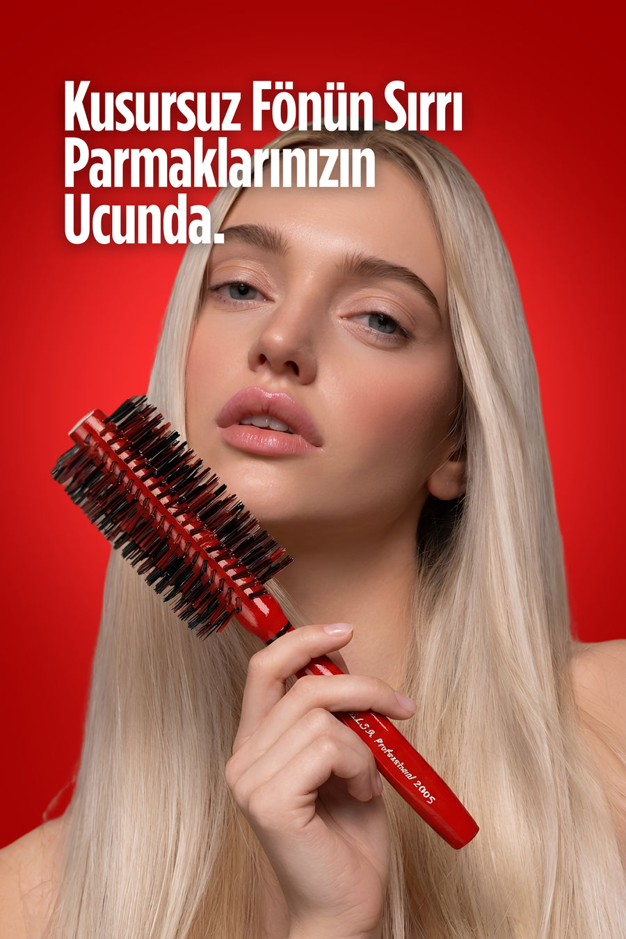 Elsa Professional 2005 Kırmızı fön fırçası kullanım görseli