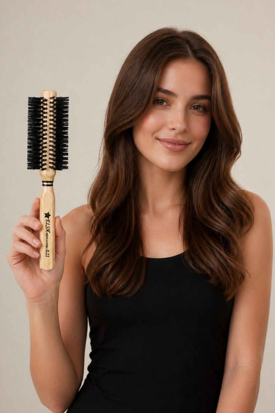 Professional 0.21 Natural Hair Brush 48 mm – Professional Blow-Dry Brush, Volumizing Round Hair Brush
