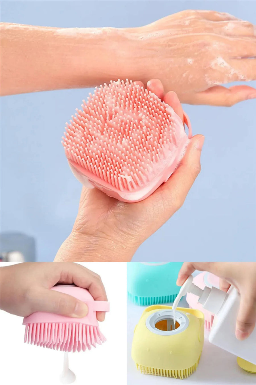 Professional Soft Silicone Material Flexible Gel Reservoir Massage Function Body Cleansing Bath