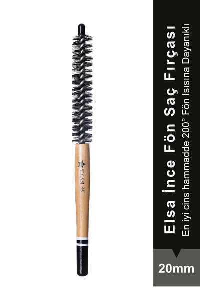 Elsa Professional 35 İnce Ahşap Saplı Fön Fırçası 20 mm