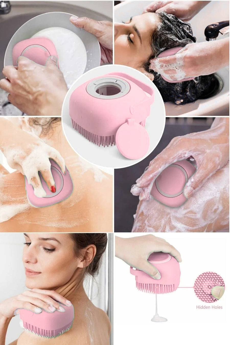 Professional Soft Silicone Material Flexible Gel Reservoir Massage Function Body Cleansing Bath
