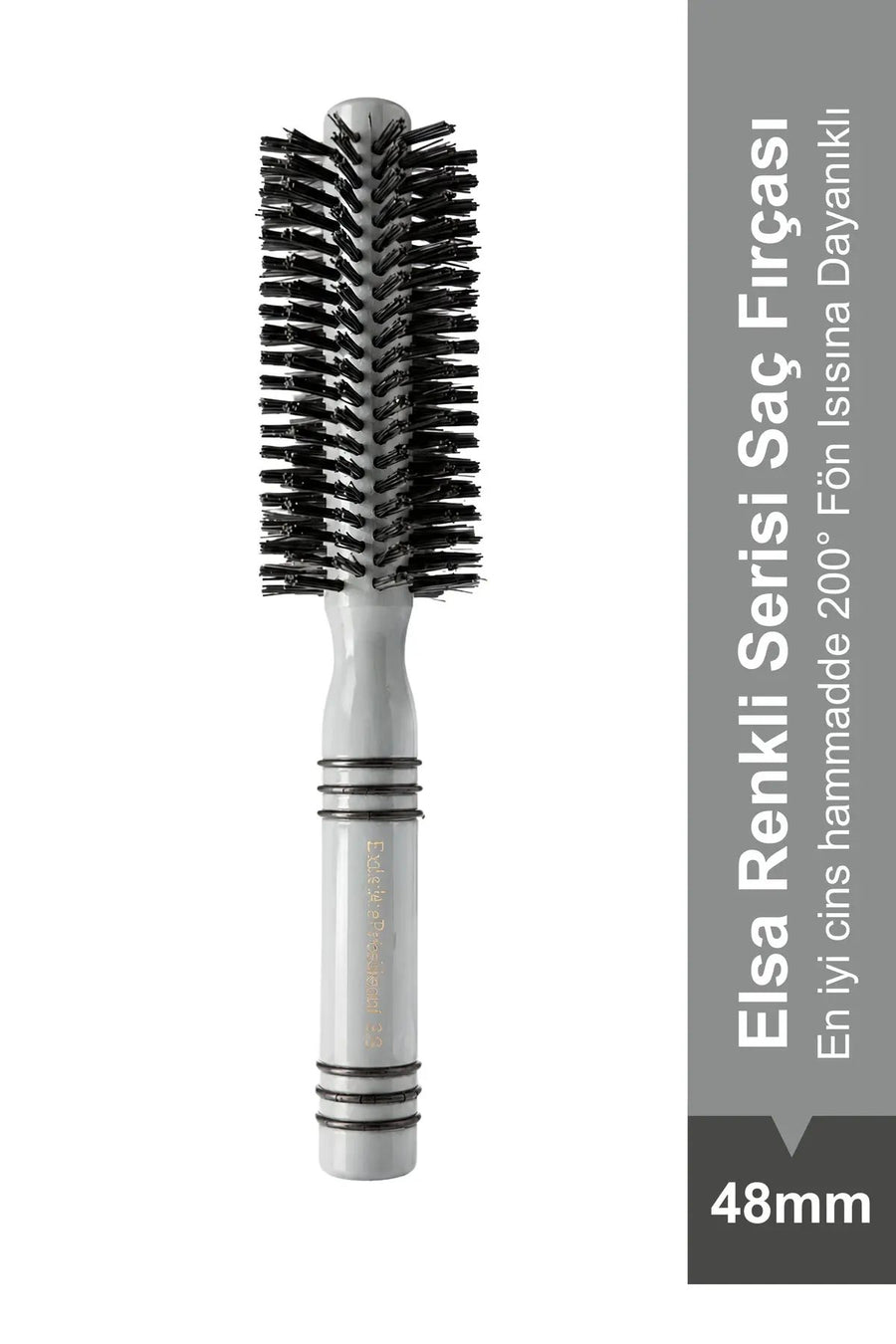 Elsa Professional 68 Gri 48 mm yuvarlak fön fırçası