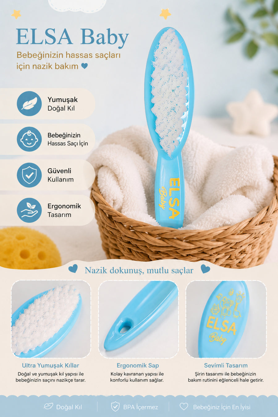 Professional Blue Baby Brush