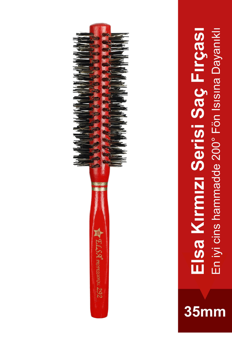 Elsa Professional 292 kırmızı fön fırçası 35 mm ve 200°C ürün görünümü